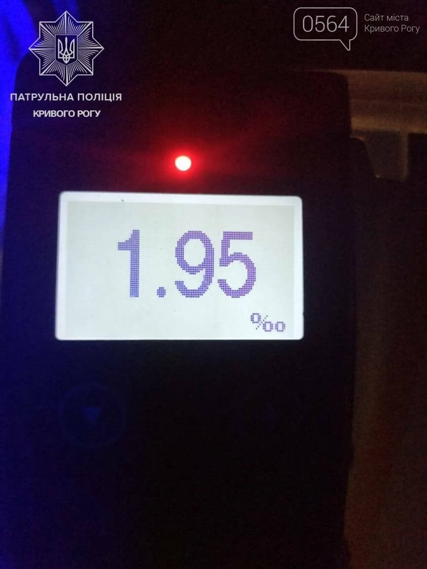 У Кривому Розі зупинили водія з майже двома проміле: на порушника оформили повторний протокол