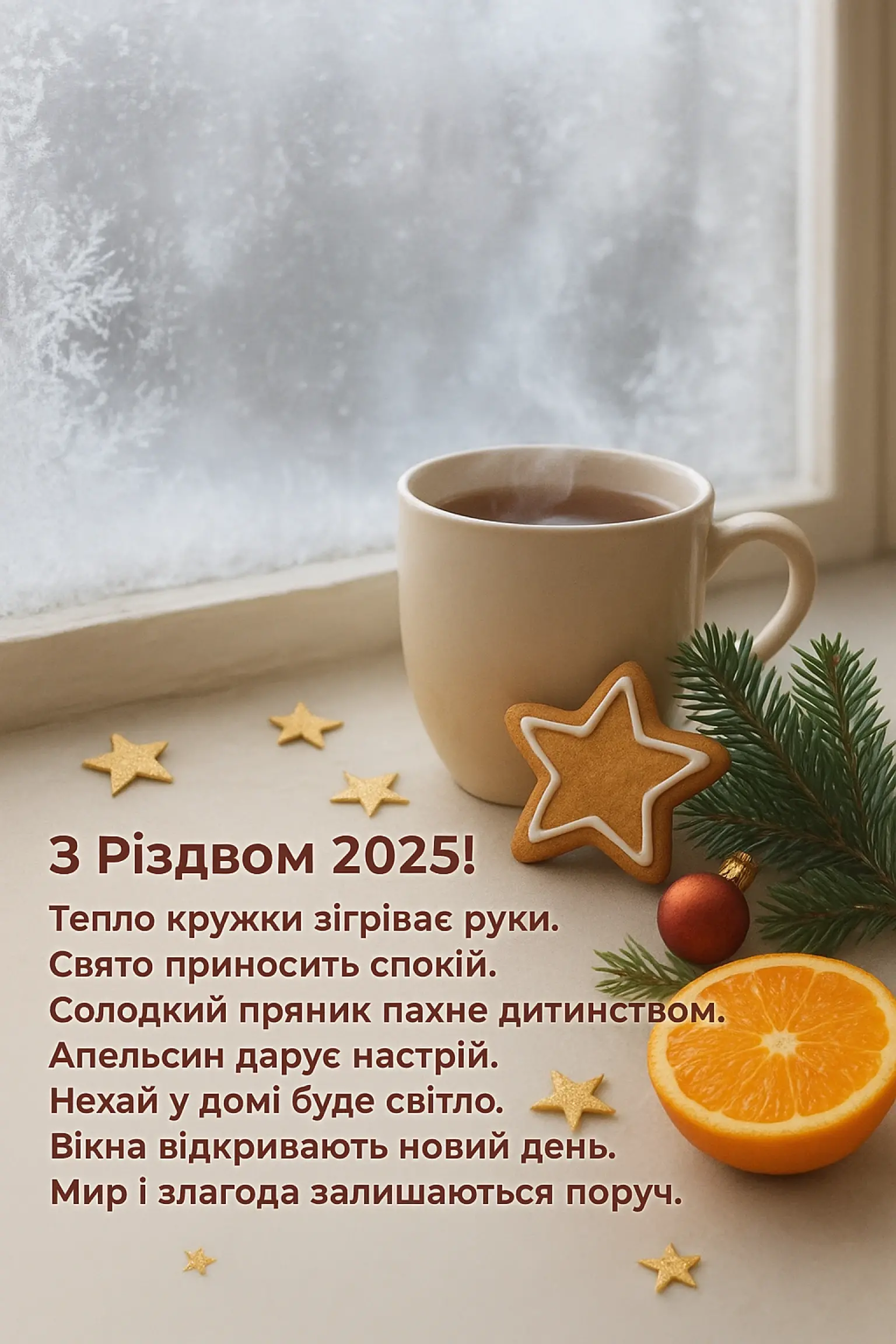 Привітання з Різдвом 2025 у картинках-листівках, віршах та прозі