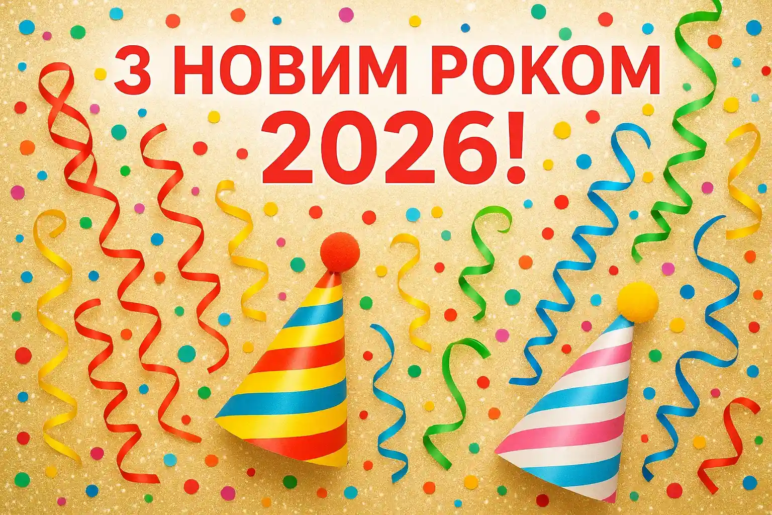 Привітання з прийдешнім Новим роком 2026 українською Привітання з прийдешнім Новим роком 2026 українською