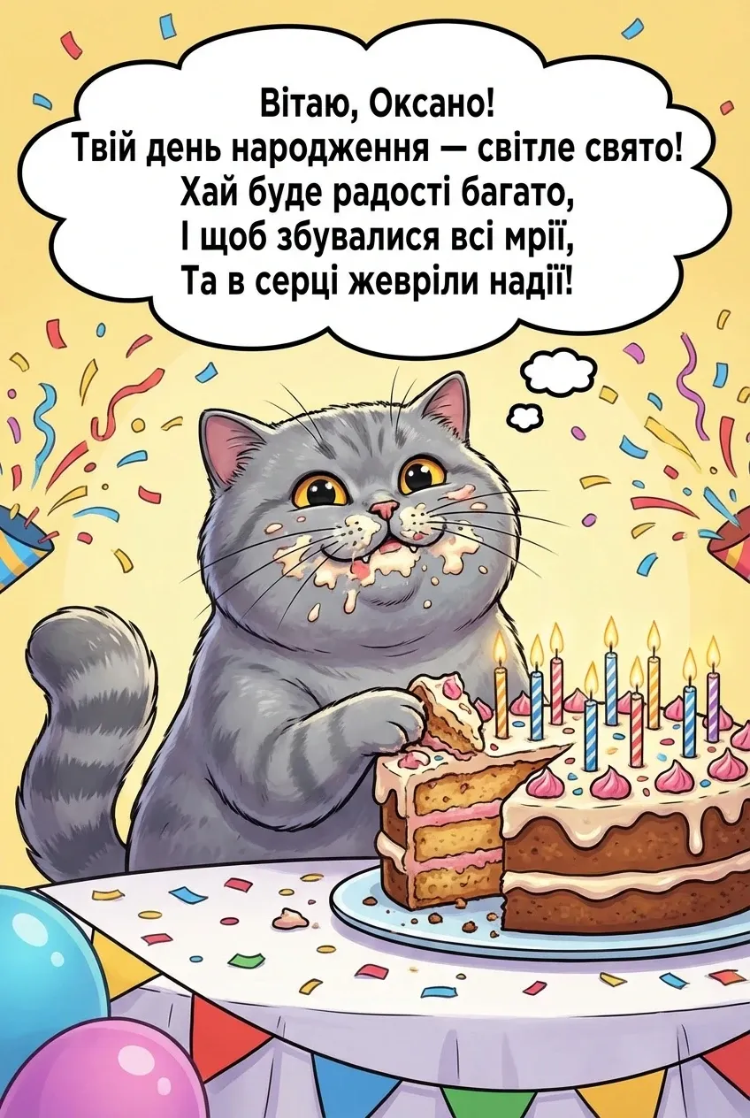 оксана з днем народження