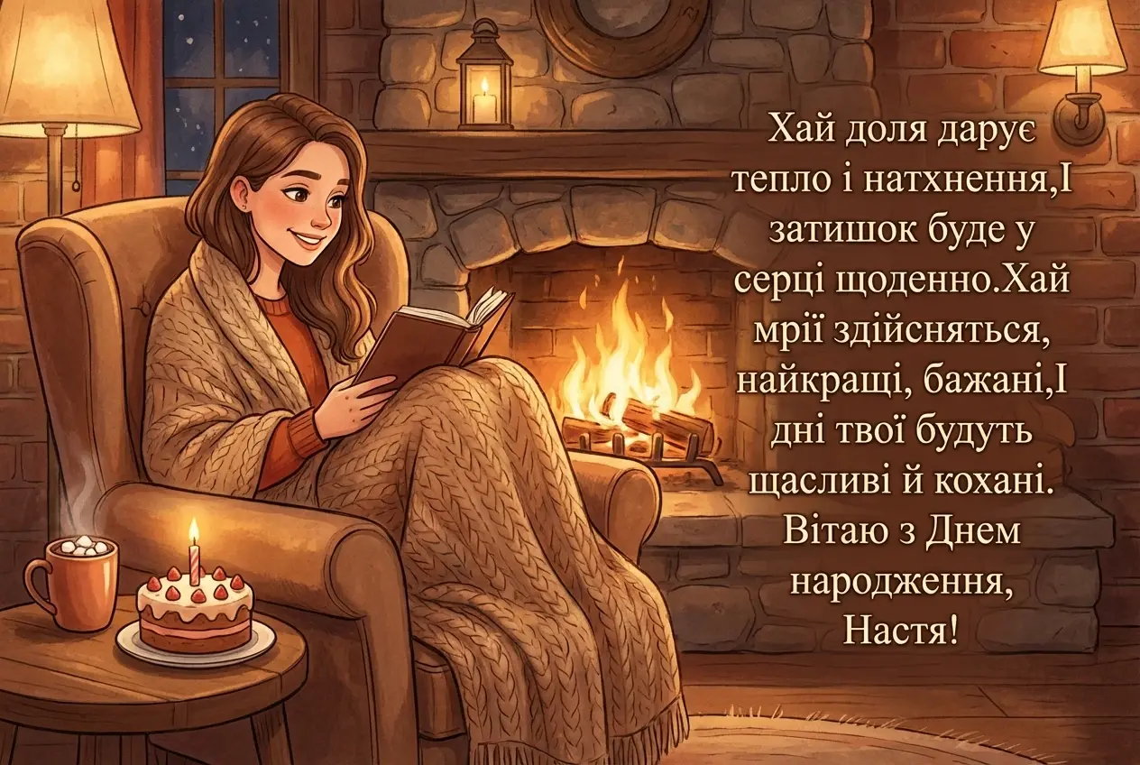 настенька з днем народження настя українською
