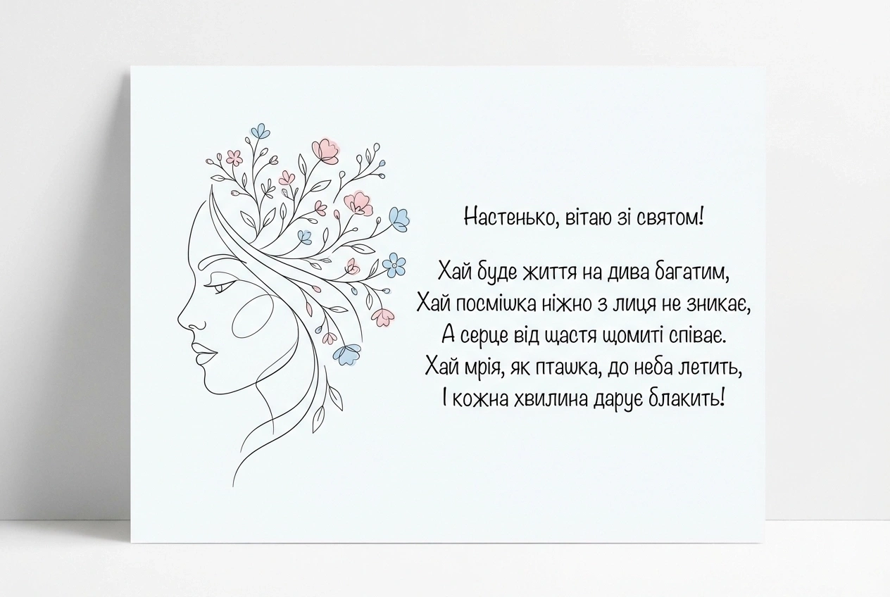 настенька з днем народження настя українською
