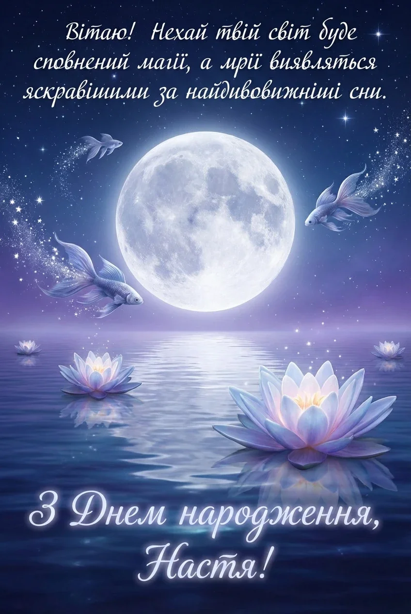 настенька з днем народження настя українською