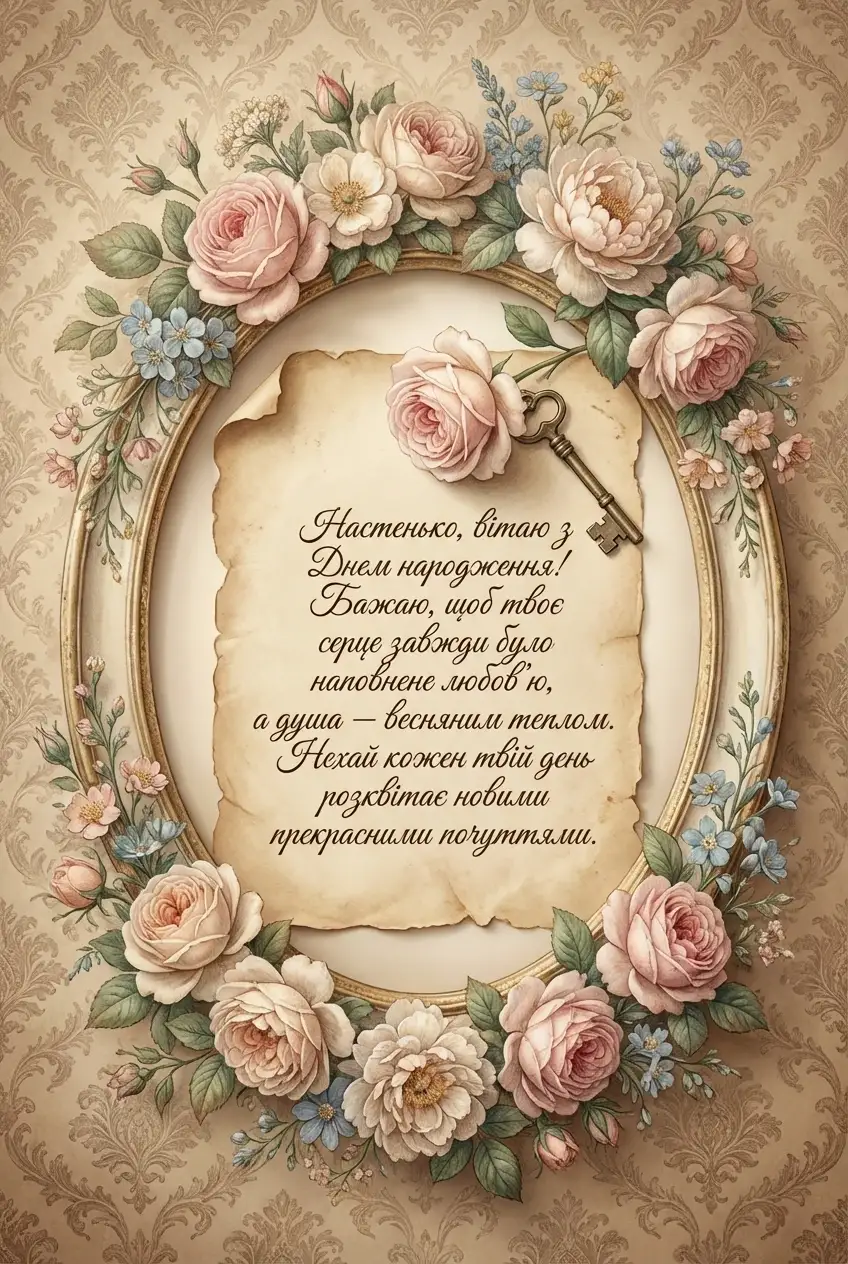 настенька з днем народження настя українською
