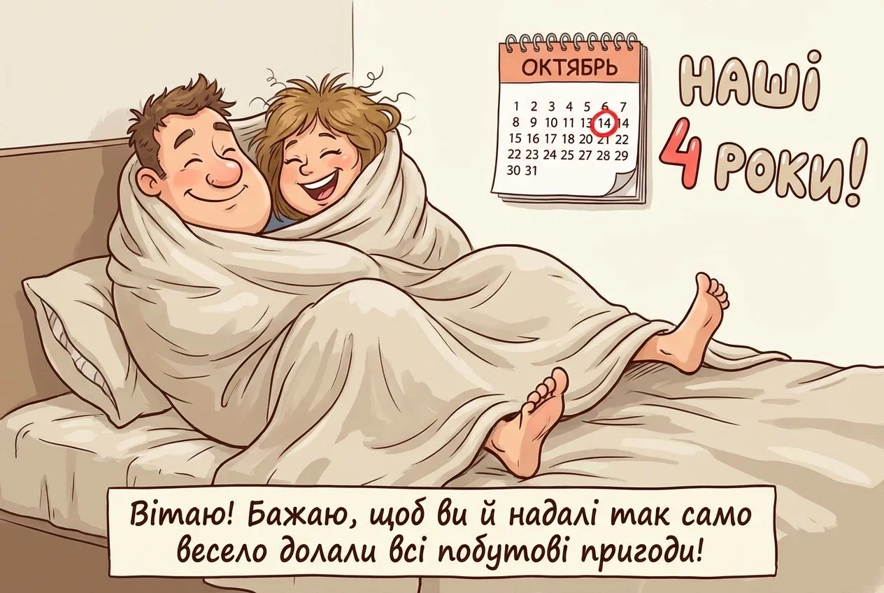 вітання 4 роки весілля