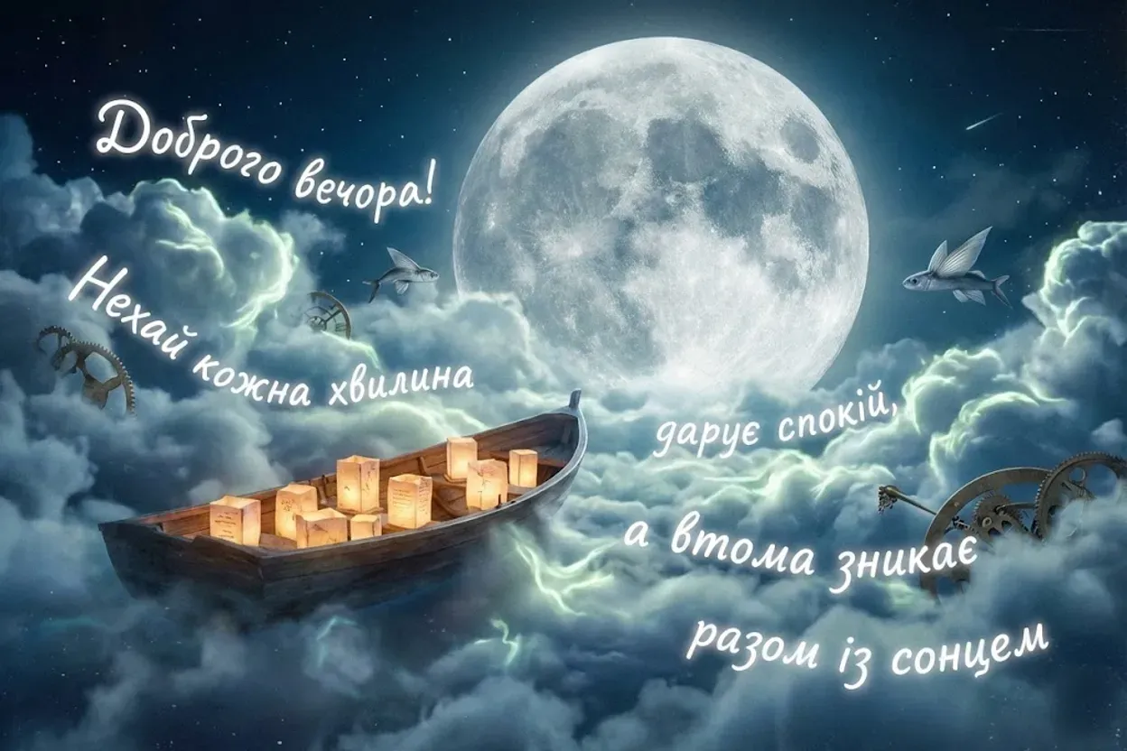 Листівки з побажанням доброго вечора: душевна добірка для затишку та гарного настрою