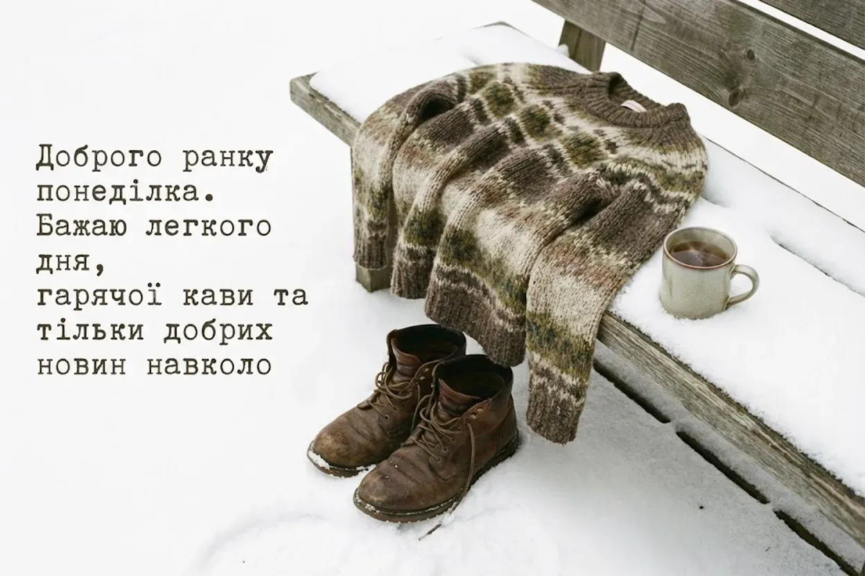 Доброго ранку понеділка: зимові картинки та душевні побажання для легкого початку тижня