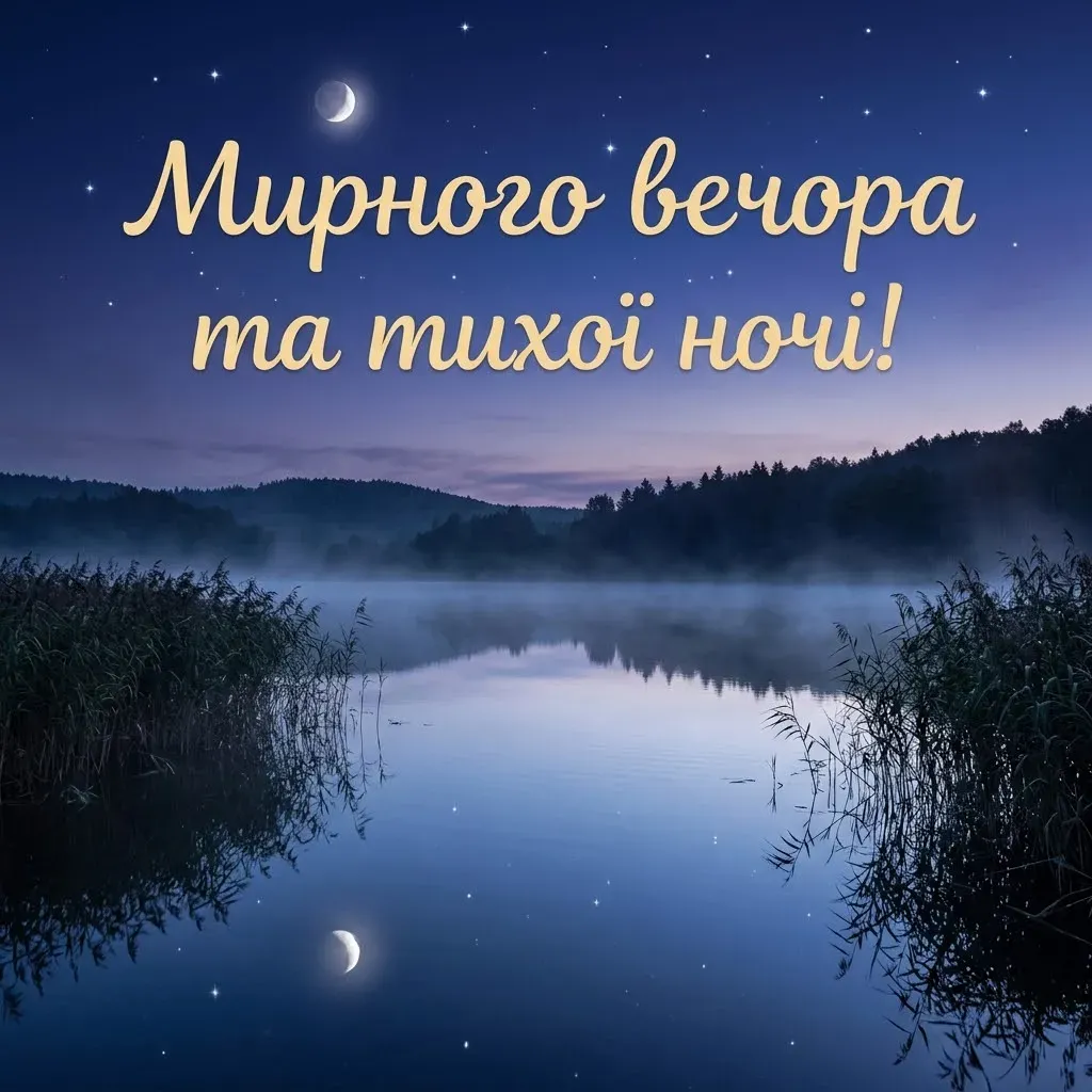 Листівки доброго вечора та спокійної ночі: душевна добірка для затишного відпочинку