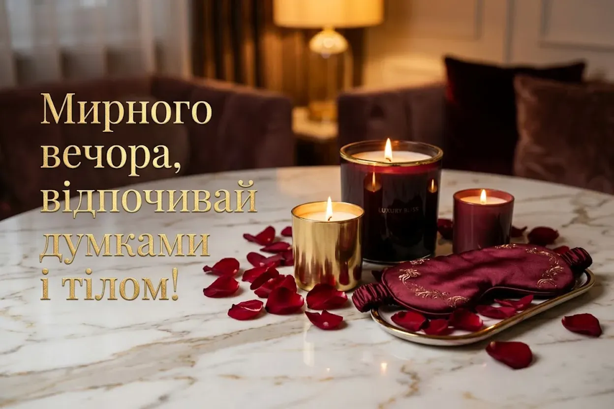 Листівки доброго вечора та спокійної ночі: душевна добірка для затишного відпочинку