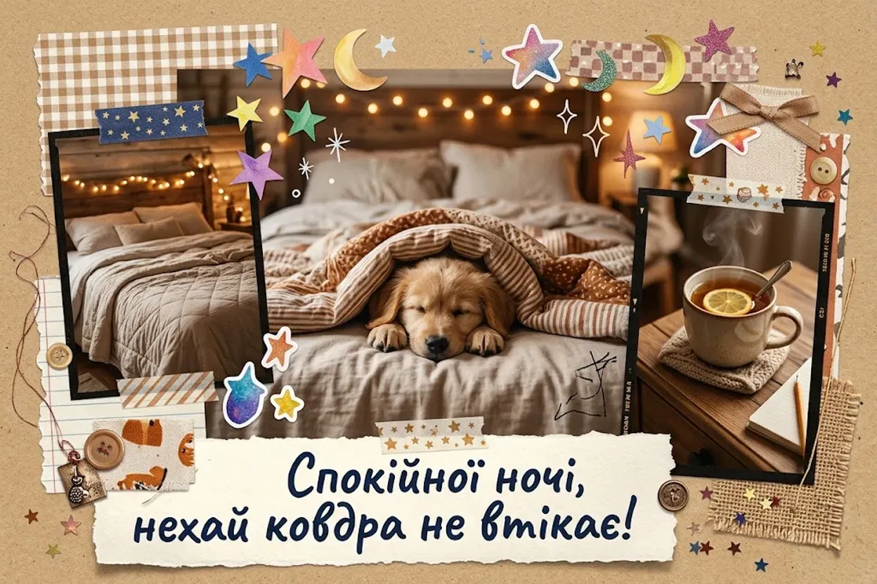 Листівки доброго вечора та спокійної ночі: душевна добірка для затишного відпочинку
