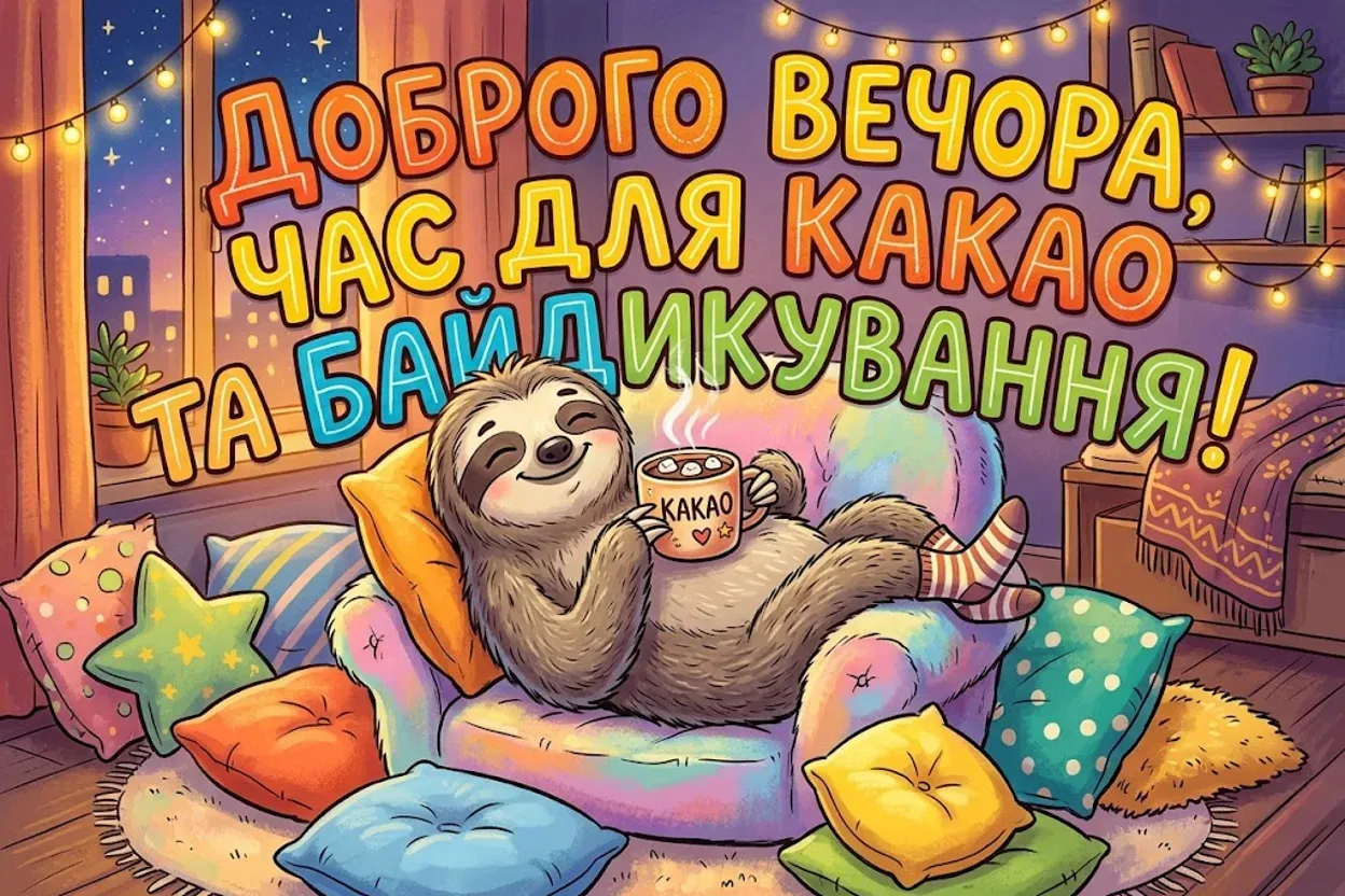 Листівки доброго вечора та спокійної ночі: душевна добірка для затишного відпочинку