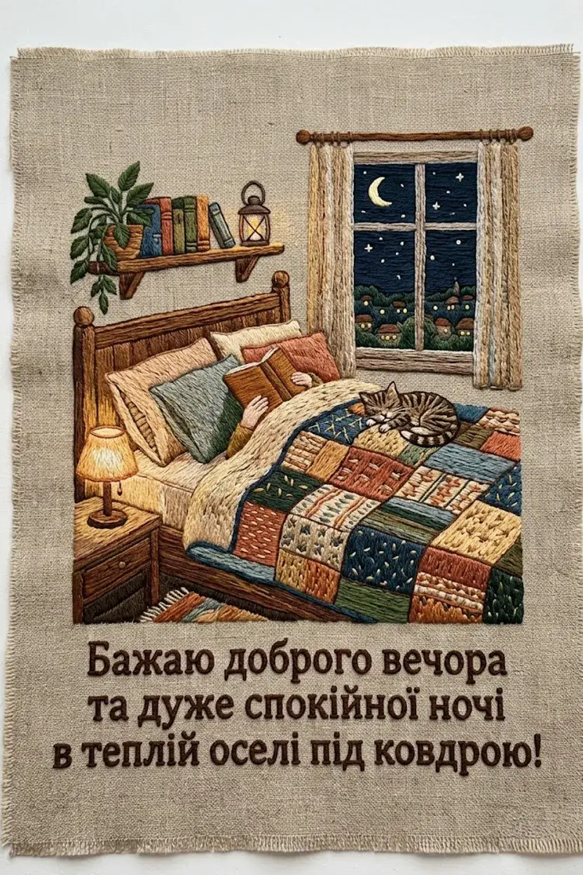 Листівки доброго вечора та спокійної ночі: душевна добірка для затишного відпочинку