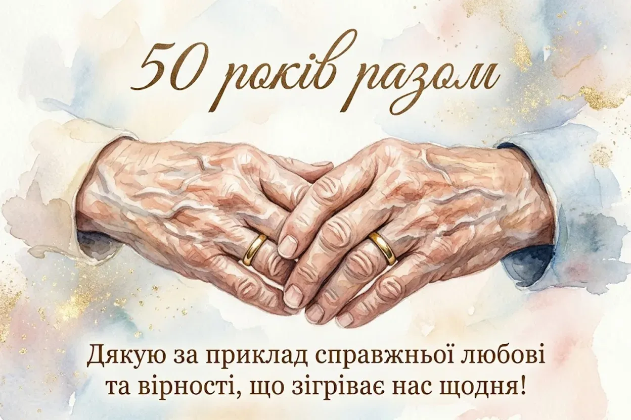50 років весілля: добірка найкращих листівок та побажань своїми словами