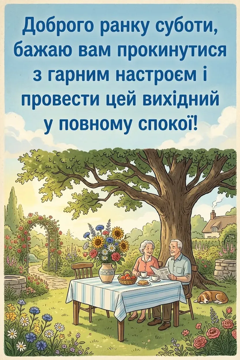 Нові картинки доброго ранку суботи: душевні та яскраві привітання для вихідного дня