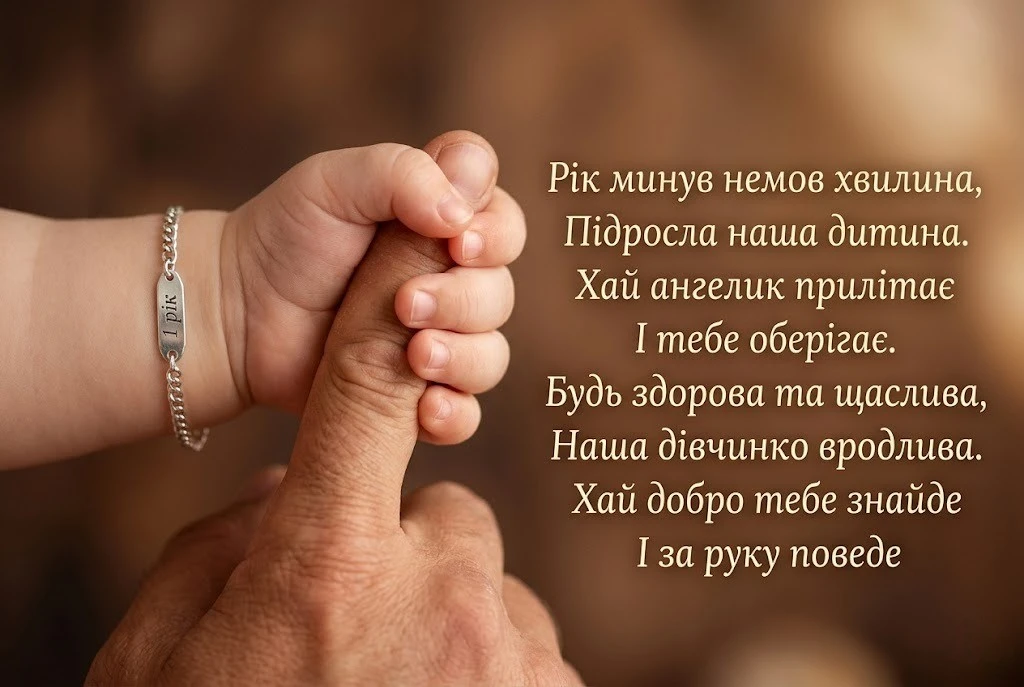 Найтепліші привітання для похресниці на 1 рік від хрещених батьків