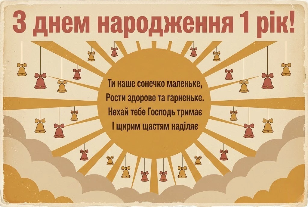 Найтепліші привітання для похресниці на 1 рік від хрещених батьків