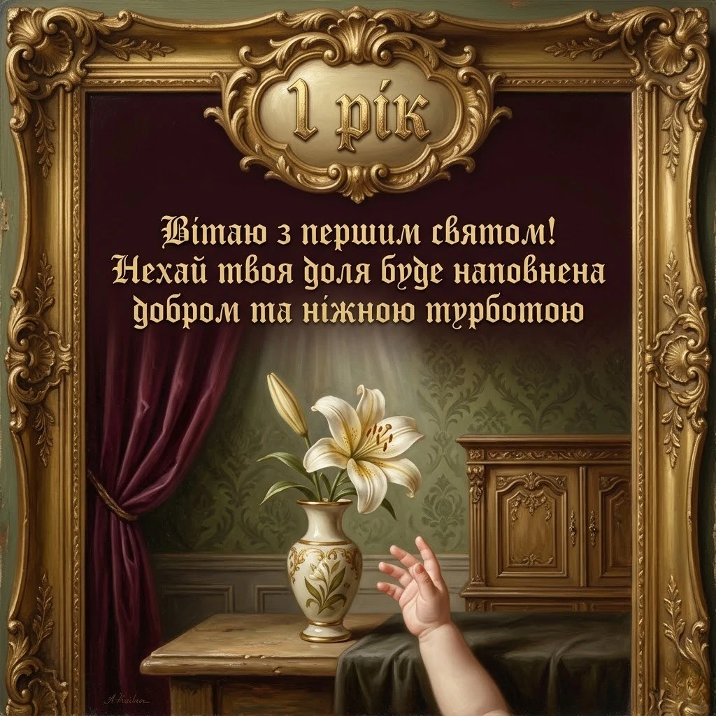 Найтепліші привітання для похресниці на 1 рік від хрещених батьків