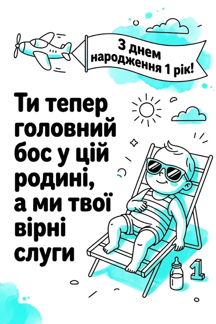 Найтепліші привітання для похресниці на 1 рік від хрещених батьків