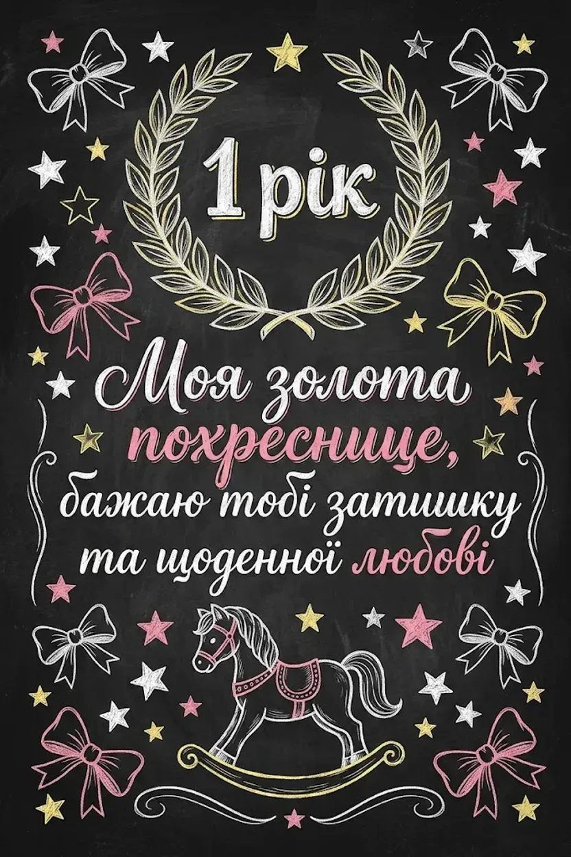 Найтепліші привітання для похресниці на 1 рік від хрещених батьків