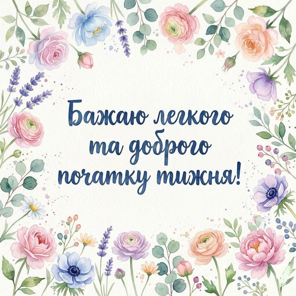 Доброго початку тижня: щирі побажання та красиві листівки для натхнення