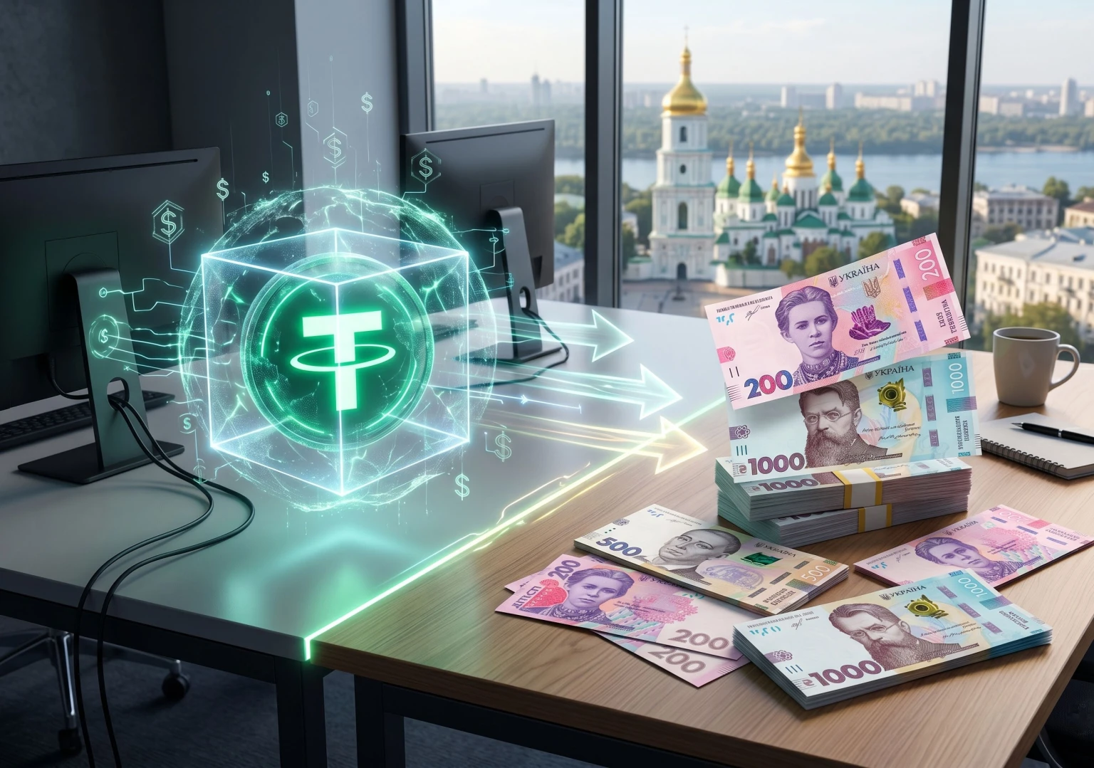 Обмін Tether (USDT) на українські гривні (UAH)