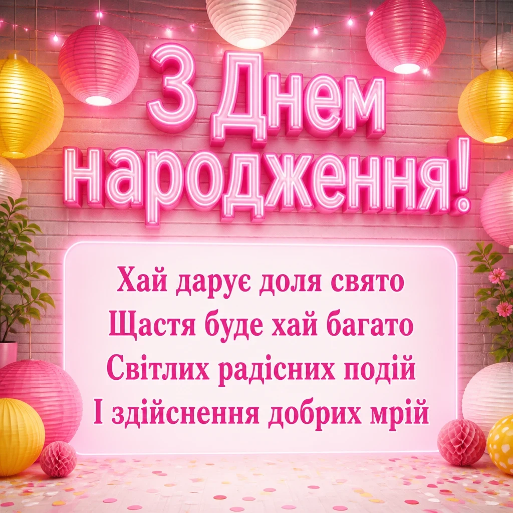 українські привітання з днем народження жінці