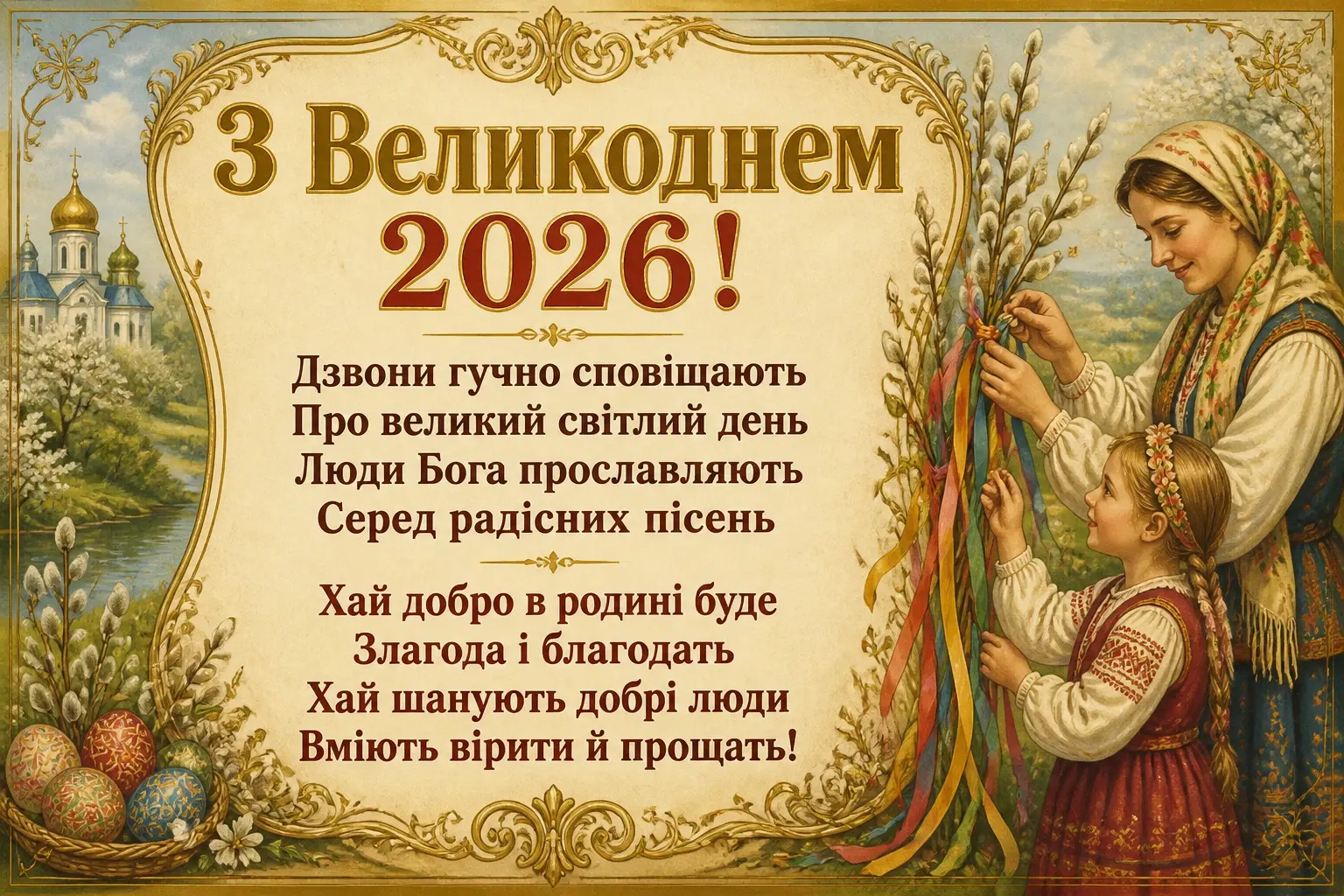 привітання з великоднем 2026