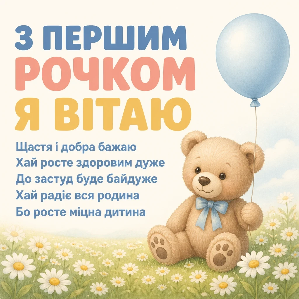 привітання з днем народження 1 рочок