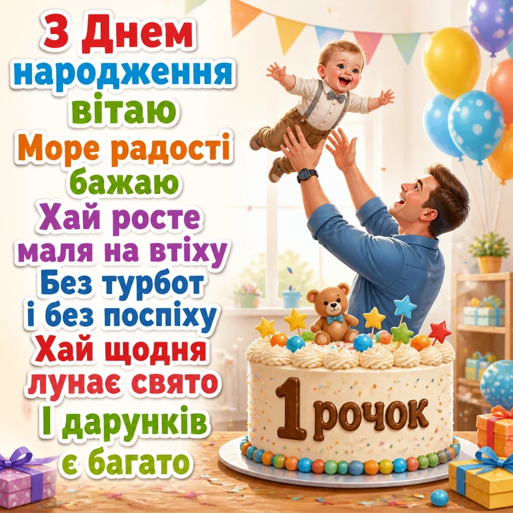 привітання з днем народження 1 рочок
