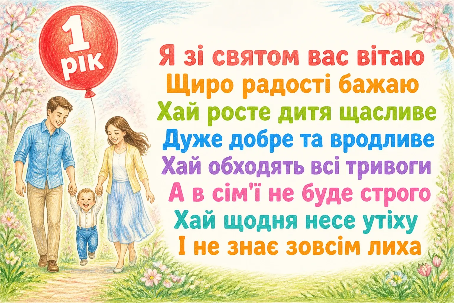 привітання з днем народження 1 рочок