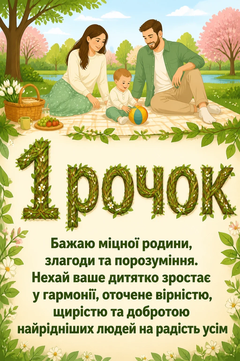 привітання з днем народження 1 рочок