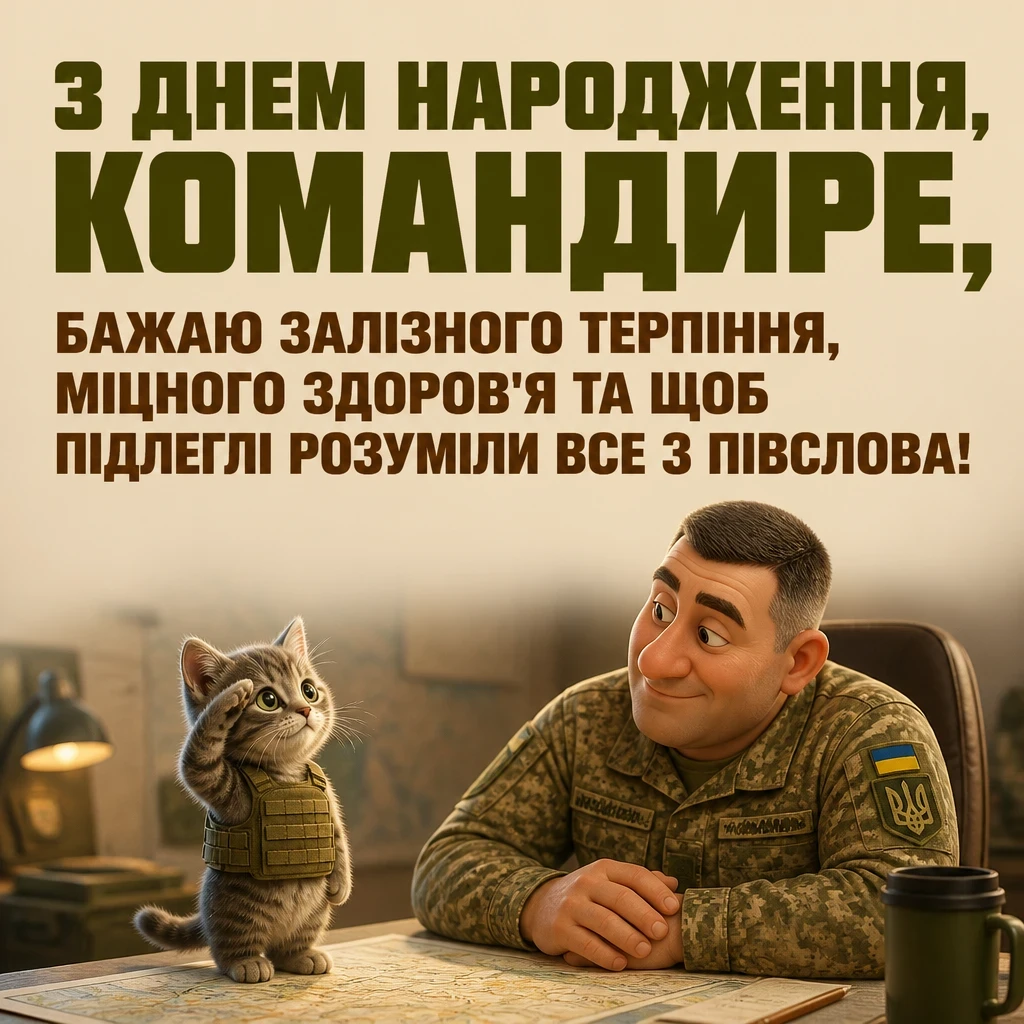 привітання з днем народження командира