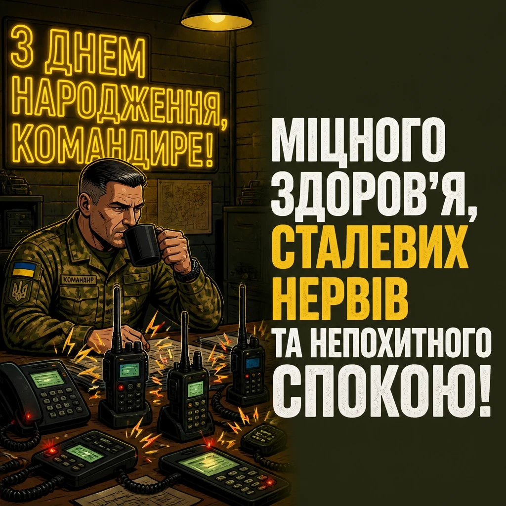 привітання з днем народження командира