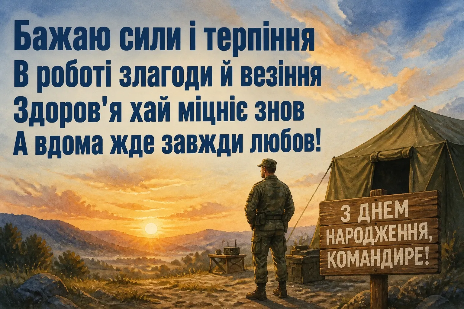 привітання з днем народження командира