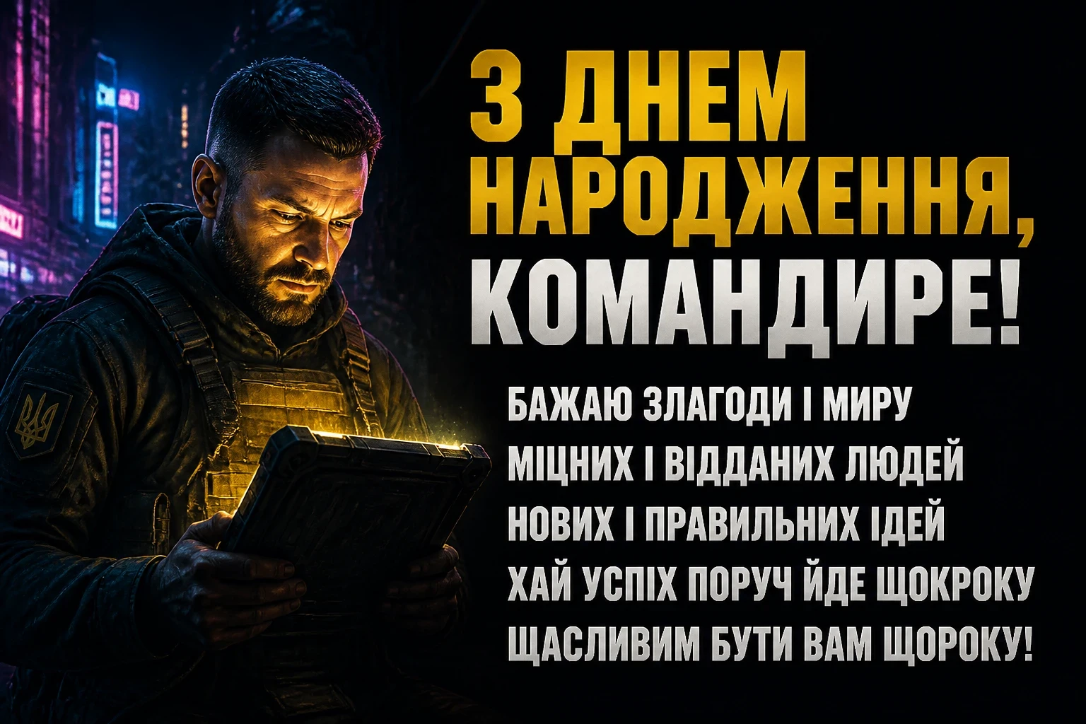 привітання з днем народження командира