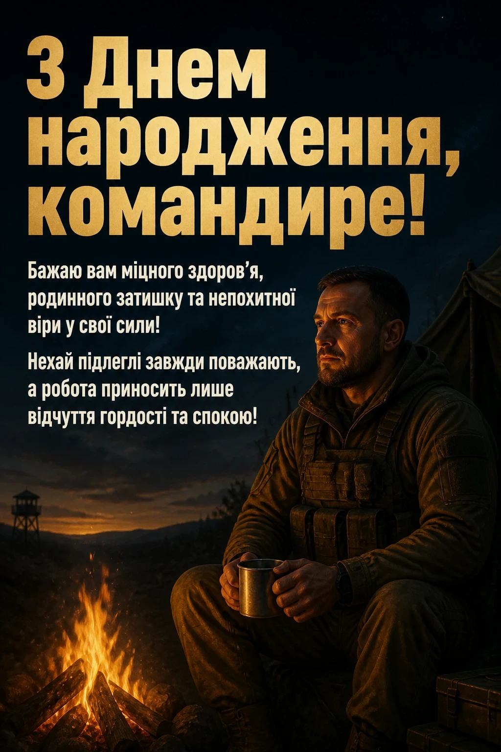 привітання з днем народження командира