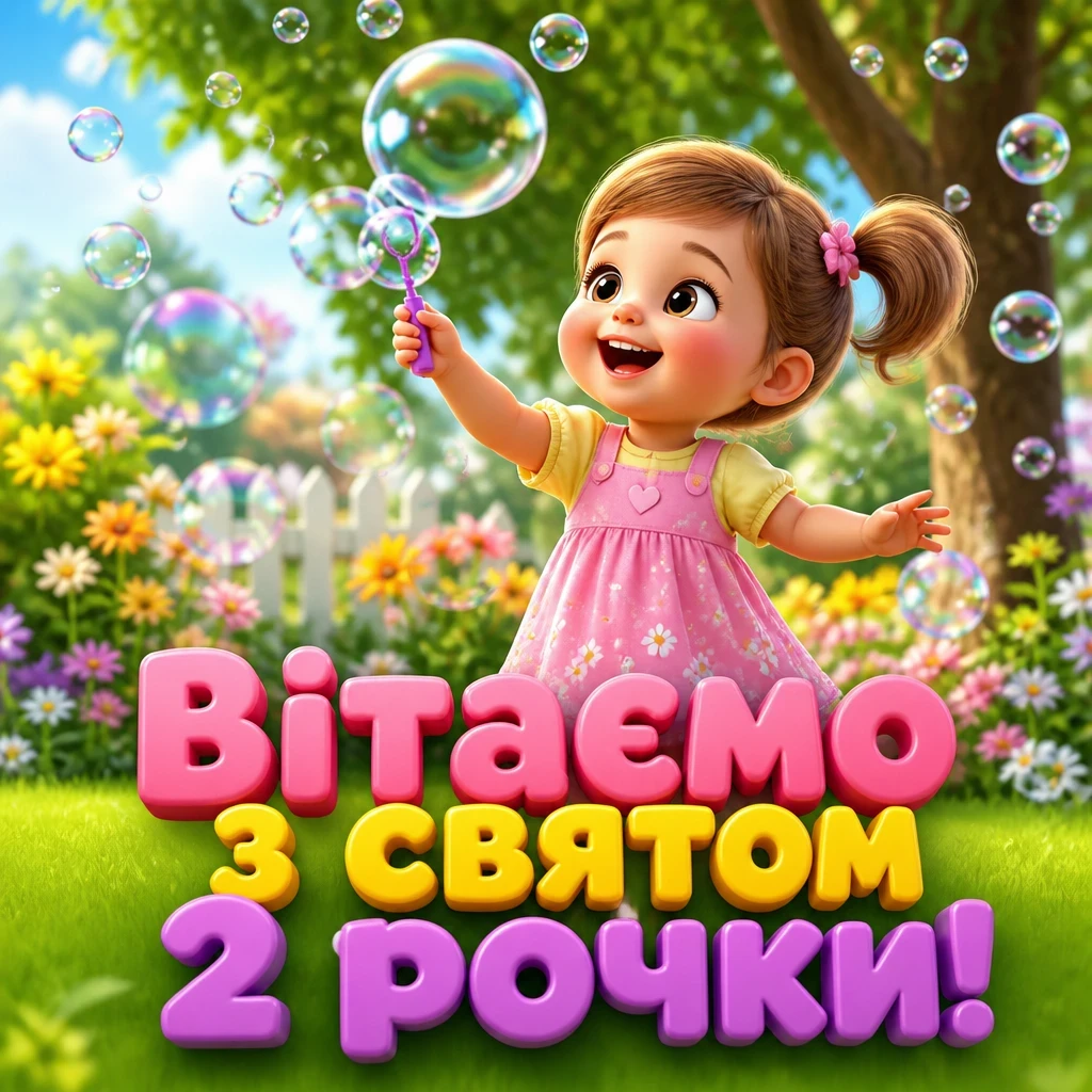 2 рочки дівчинці привітання 2 рочки дівчинці привітання