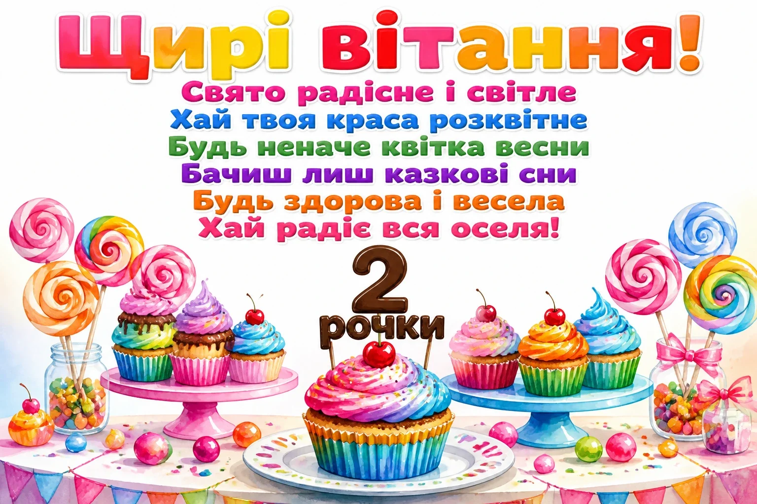 2 рочки дівчинці привітання 2 рочки дівчинці привітання