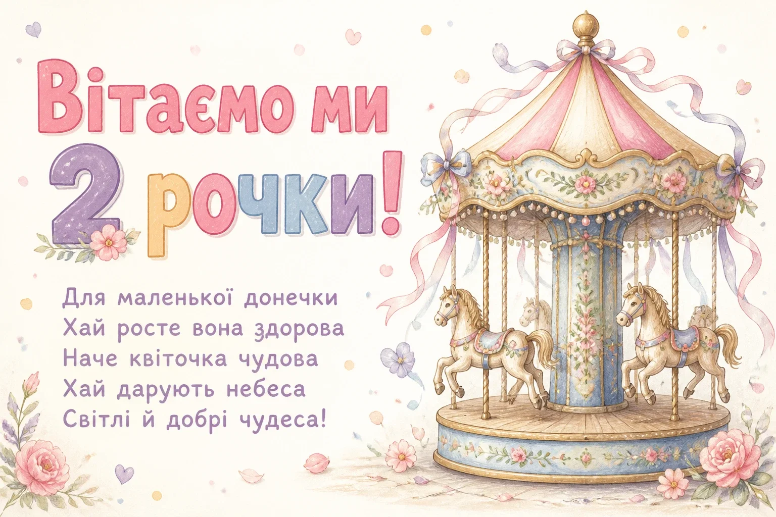 2 рочки дівчинці привітання 2 рочки дівчинці привітання