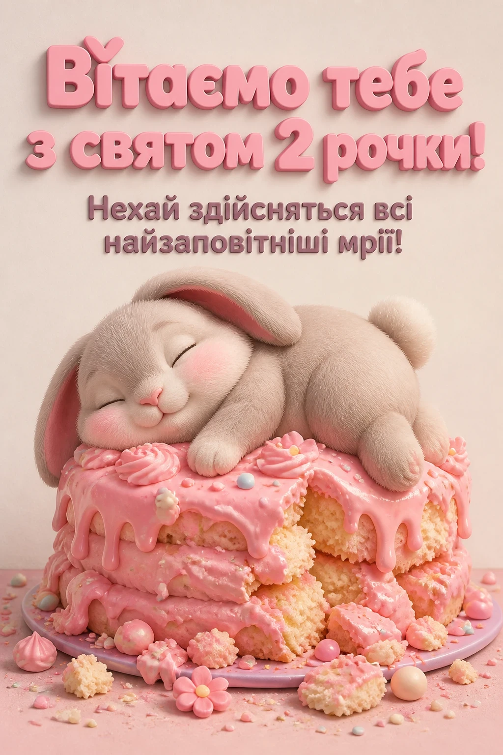 2 рочки дівчинці привітання 2 рочки дівчинці привітання