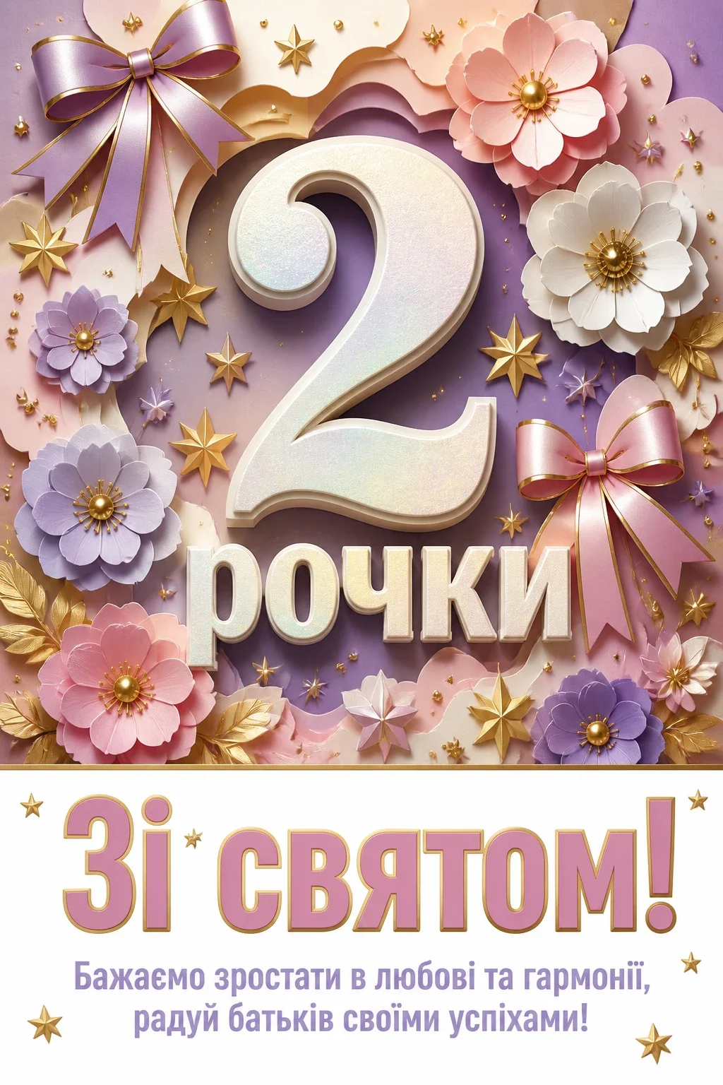 2 рочки дівчинці привітання 2 рочки дівчинці привітання