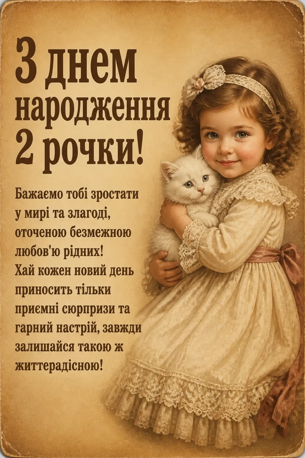 2 рочки дівчинці привітання 2 рочки дівчинці привітання