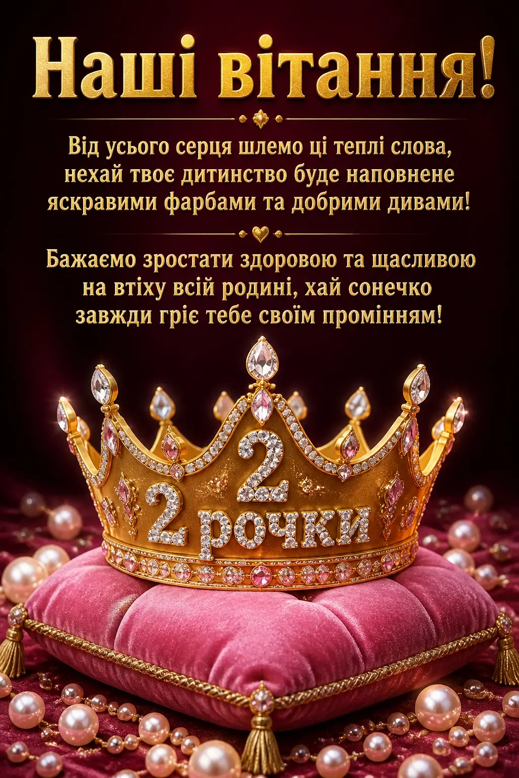 2 рочки дівчинці привітання 2 рочки дівчинці привітання