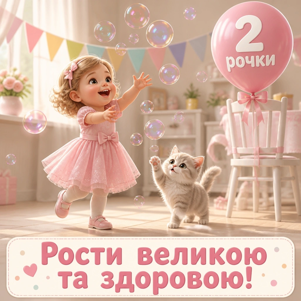 2 рочки дівчинці привітання 2 рочки дівчинці привітання