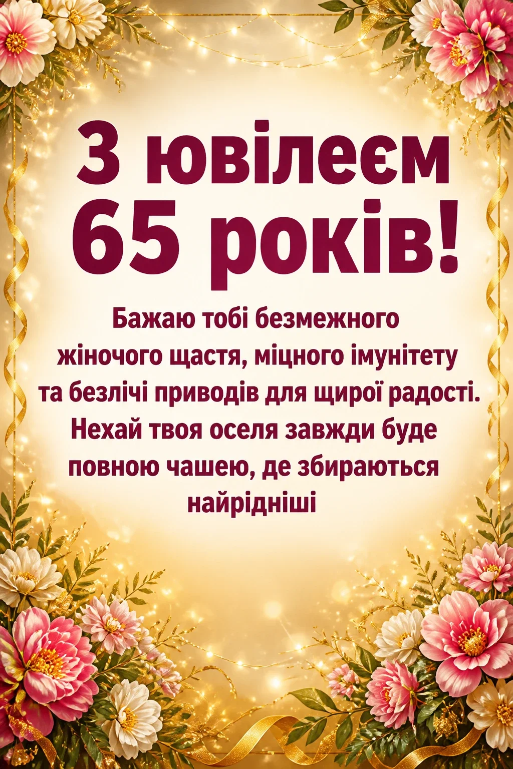 привітання з ювілеєм 65 років жінці привітання з ювілеєм 65 років жінці