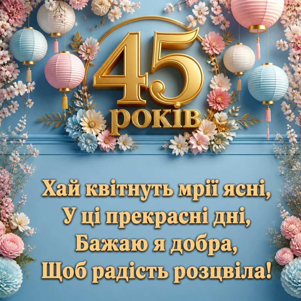 привітання з 45-річчям жінці своїми словами привітання з 45-річчям жінці своїми словами