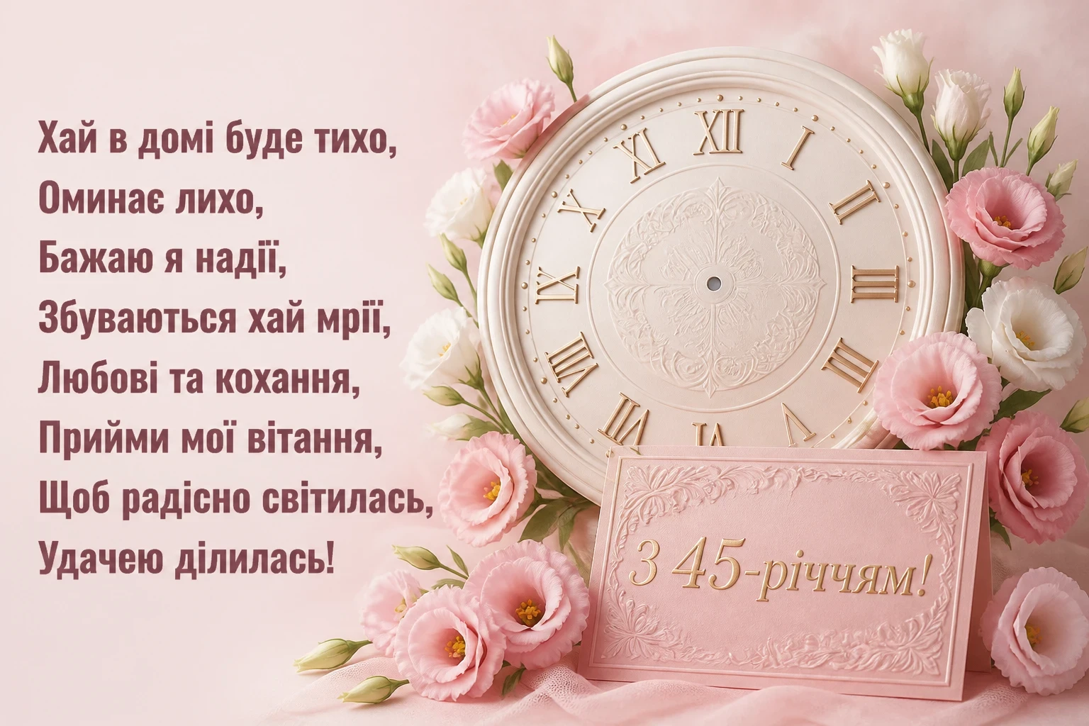 привітання з 45-річчям жінці своїми словами привітання з 45-річчям жінці своїми словами
